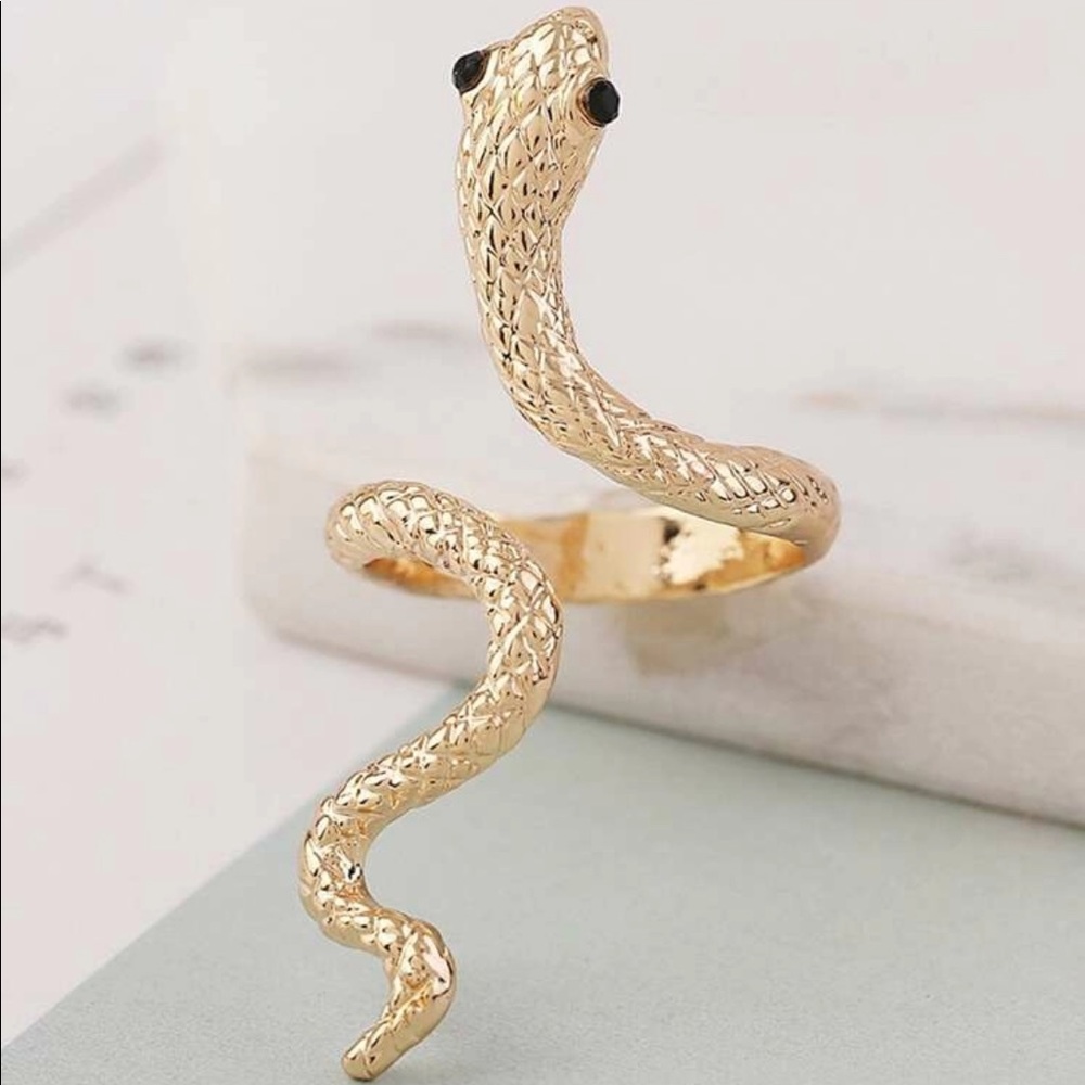 • Octavia • Gold Snake Ring - Picture 2 of 3
